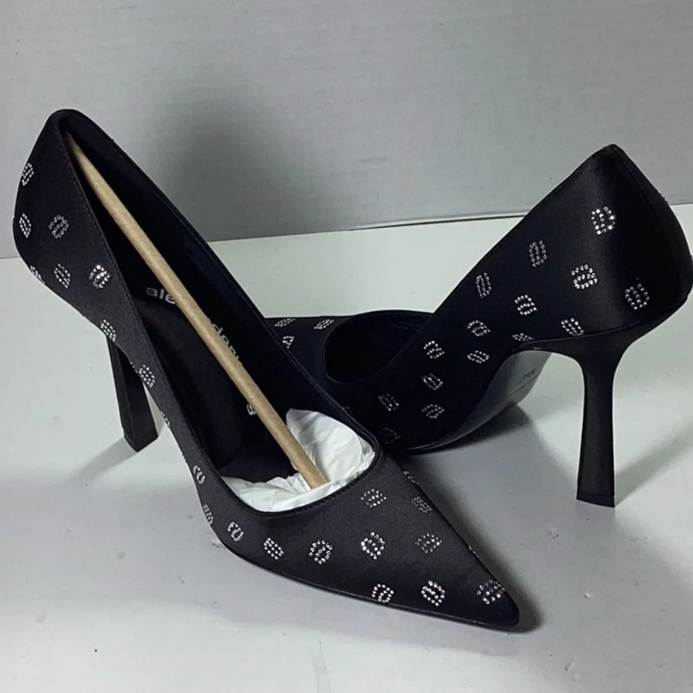 Alexander Wang Women's Delphine Crystal Logo Embellished Pumps
